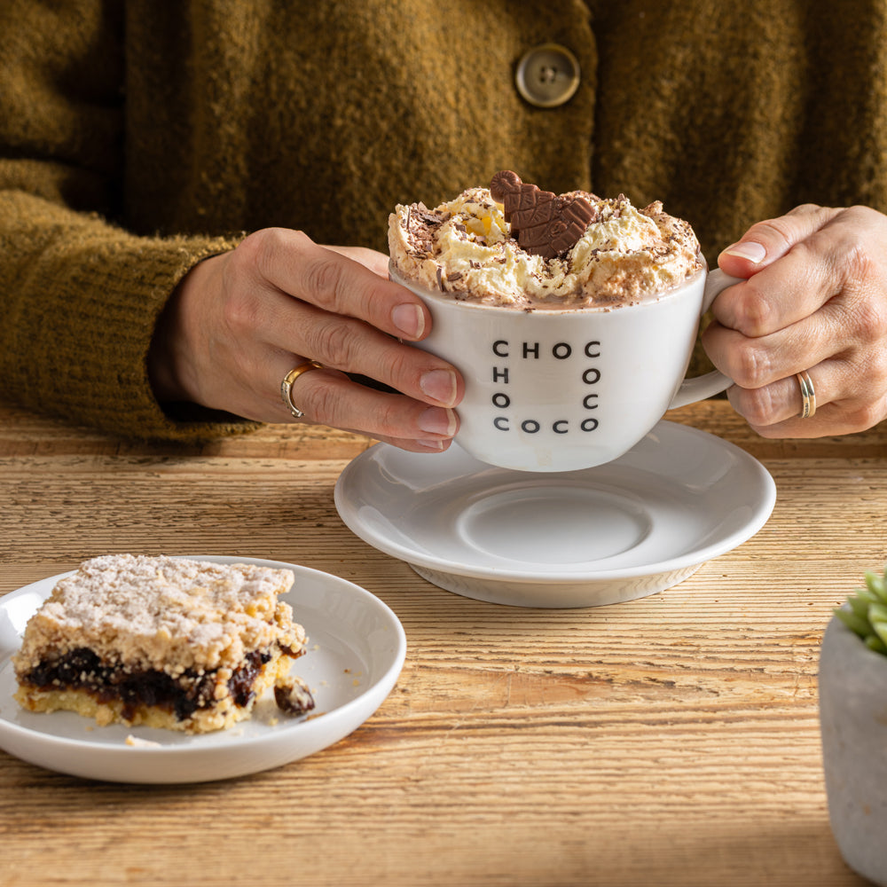 Our festive hot chocolate & new Mince Pie Crumble