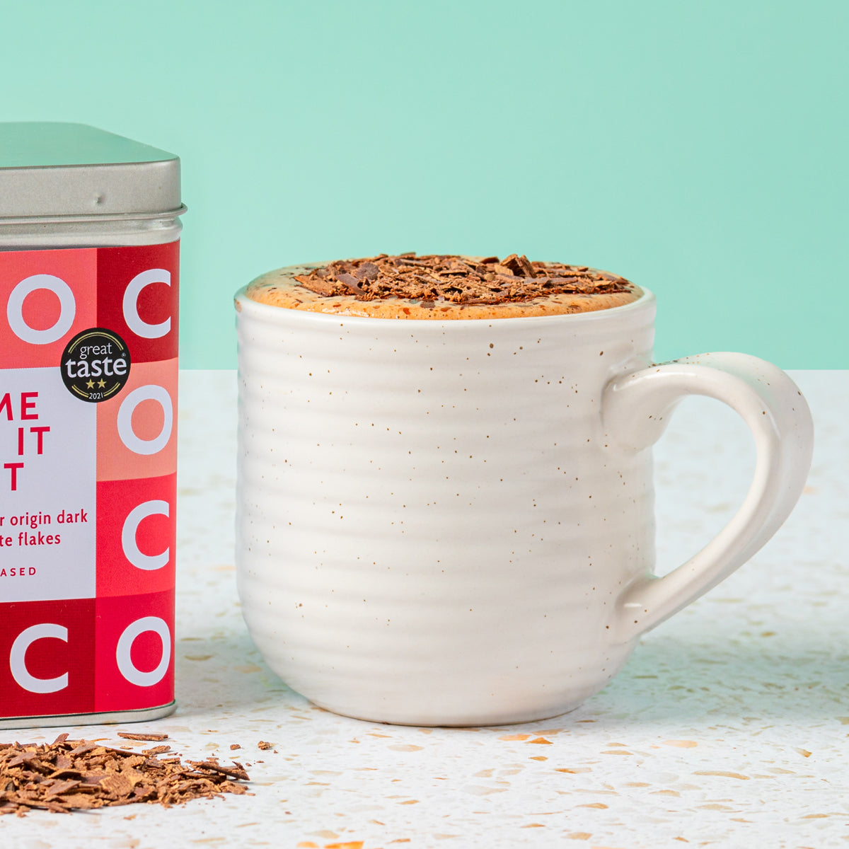 70% Madagascar origin Hot Chocolate Flakes Tin (vf) – view 3