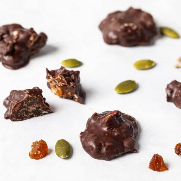 Fruit & Seed Dark Chocolate Clusters (vf) – view 2