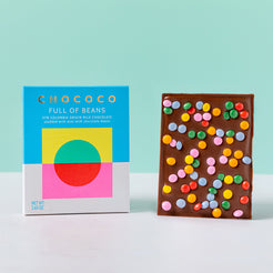 Full of Beans 47% Milk Chocolate Bar with mini chocolate beans by Chococo