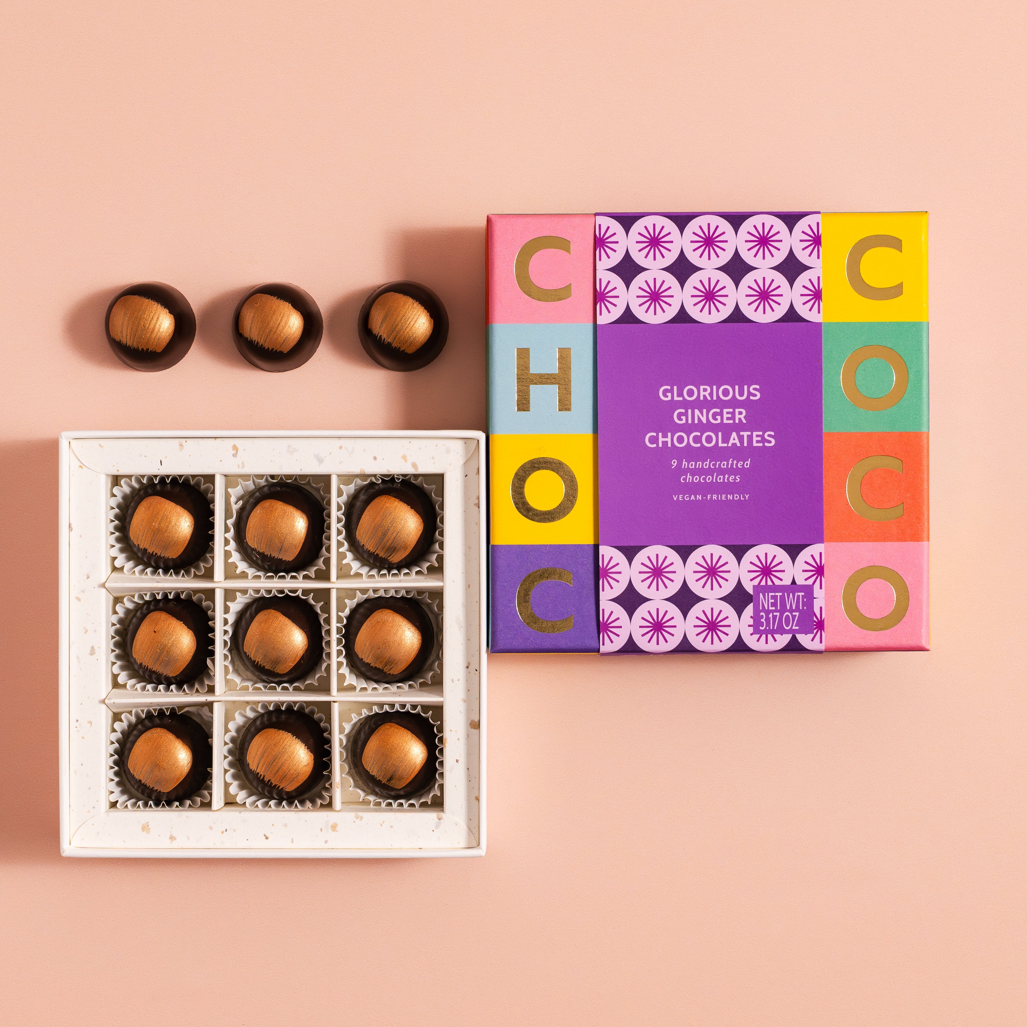 Box of Glorious Ginger Chocolates by Chococo