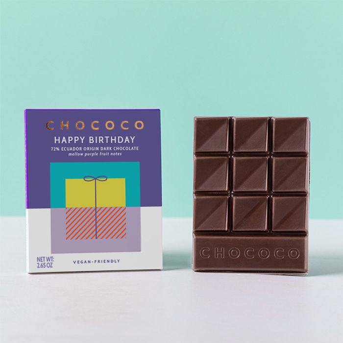 Happy Birthday 72% Dark Chocolate Bar by Chococo