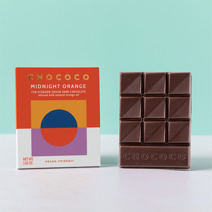 Midnight Orange 72% Dark Chocolate Bar by Chococo