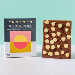 Return of the Mac 47% Milk Chocolate Bar with coffee & white choc chips by Chococo
