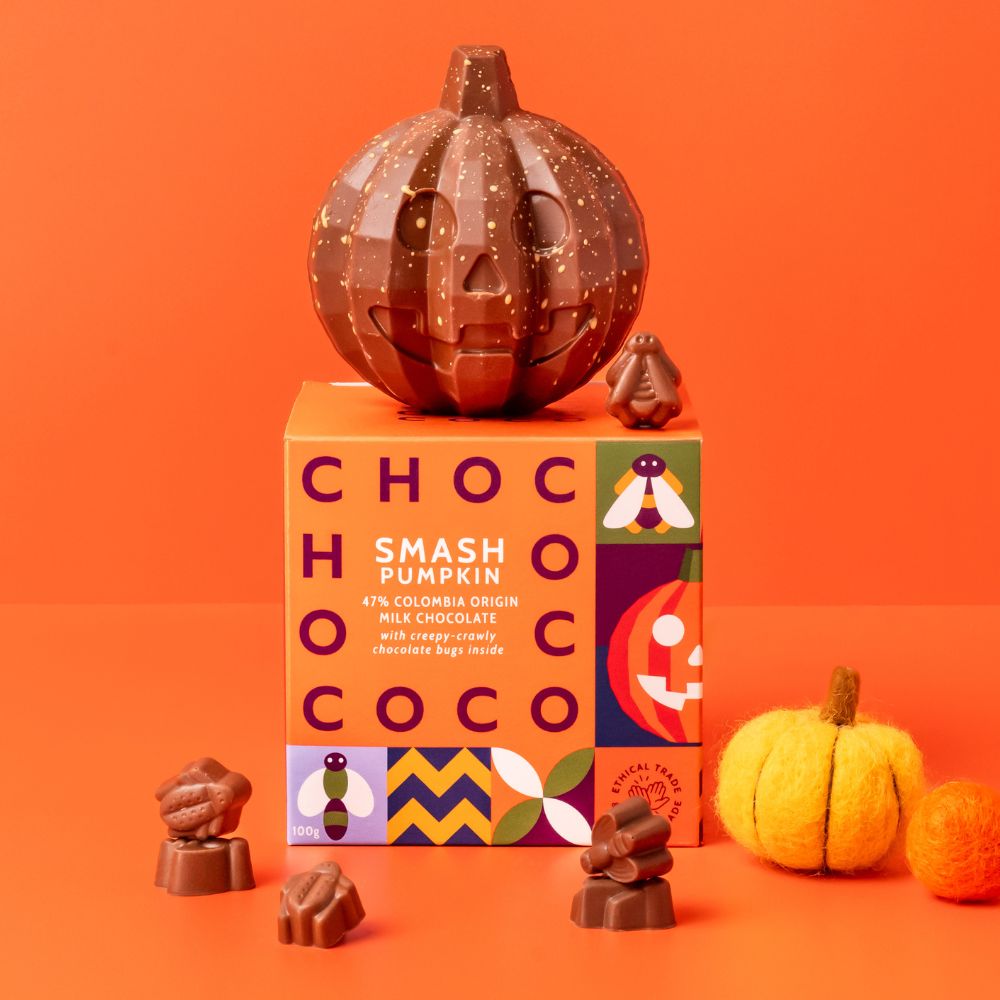Milk Chocolate Pumpkin with bugs inside