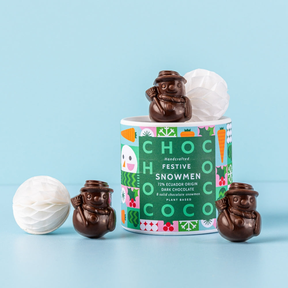 Dark Chocolate Snowman Shapes Tube