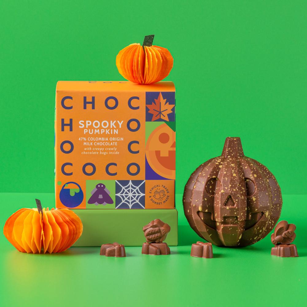 Milk Chocolate Pumpkin with bugs inside