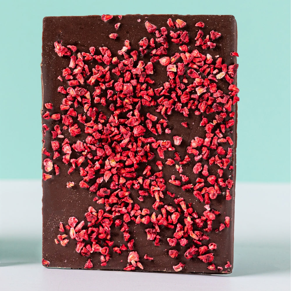 Ravishing Raspberry studded 72% Ecuador Chocolate Bar (vf) – view 3