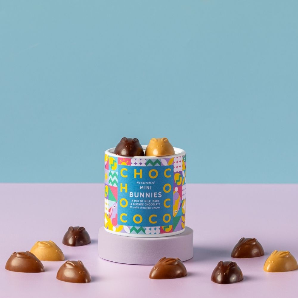 Assorted Chocolate Mini Bunnies Tube (Milk, Dark & Blonde)
